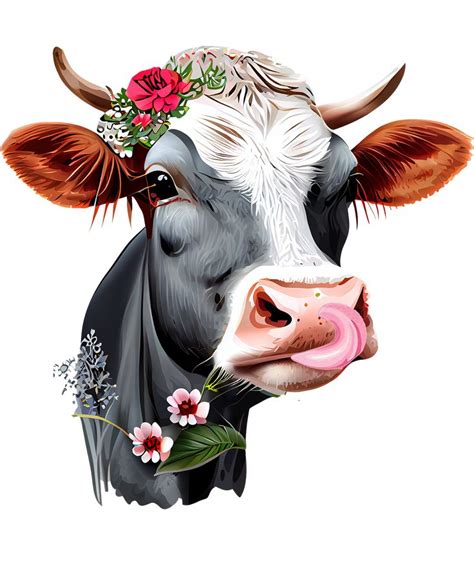 A Cow With A Flower Crown On Its Head