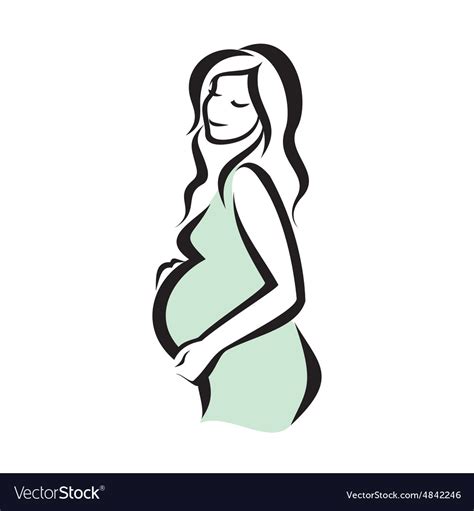 Pregnant Woman Symbol Stylized Sketch Royalty Free Vector