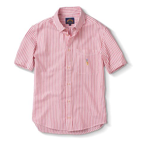 Short Sleeve Button Down Striped Oxford Shirt Pusser S British West