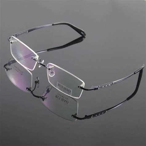 100 Titanium Eyeglasses Frame Eyeglasses Men Rimless Glasses Mens Optical Spectacles Eyewear