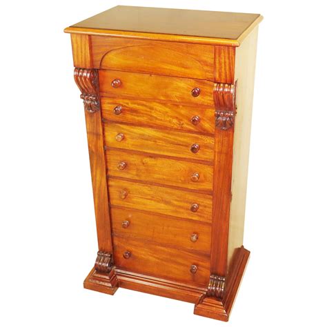 19th Century Mahogany Wellington Chest Of Drawers Sands Timms Antiques