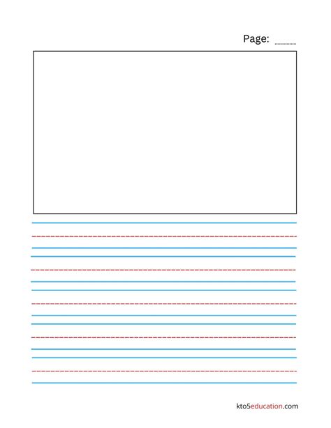 Free Blue And Red Lined Paper For Handwriting Worksheet