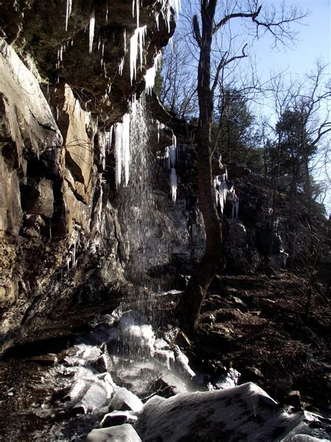 Mount Nebo Waterfall Photos With Icicles Arklahoma Hiker