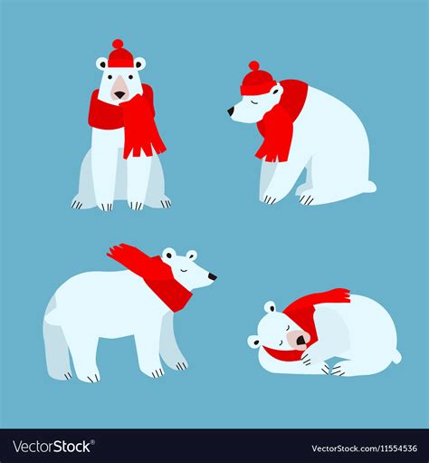 Cartoon Cute Polar Bear Animal Royalty Free Vector Image