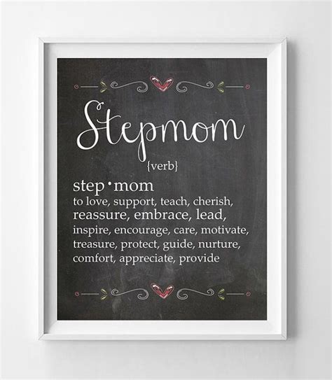 T For Stepmom Instant Download Stepmother Art Print Quote Mother S Day Faux