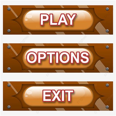 Play Game Button Vector Png Images Game Button Play Options And Exit