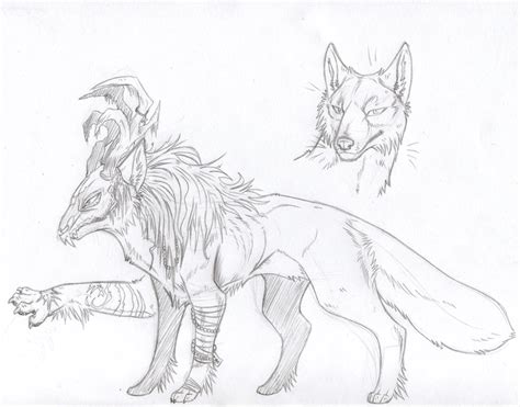 Fox Demon Design Adoptable Sketch By Kasarawolf On Deviantart