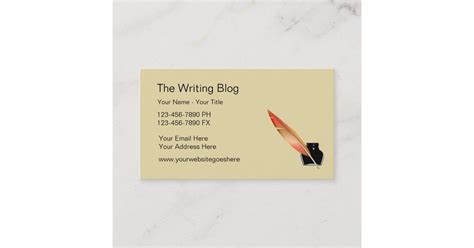 Professional Writer Business Cards Zazzle