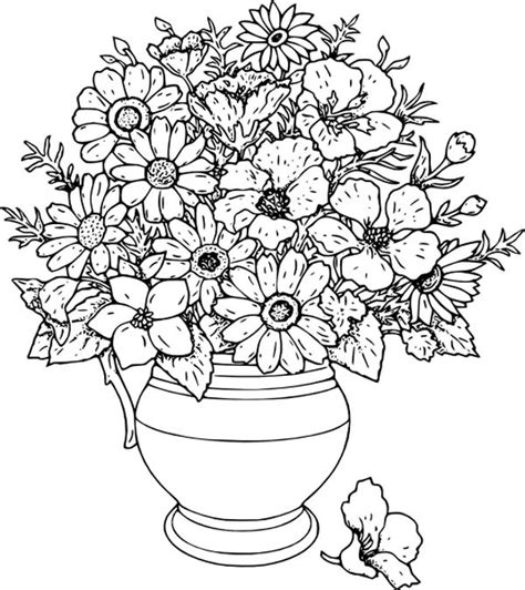 Melhores Imagens De Vasos De Flores Para Colorir