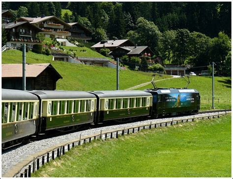The Goldenpass Classic Train Is Running Between Schönried And Gstaad On