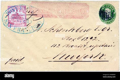 Wells Fargo And Co Pony Express San Francisco To New York Envelope And