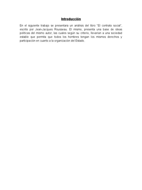 Type your wanted pdf description or name. El Contrato Social (Rousseau)-Trabajo de investigación | Era de iluminacion | Jean-Jacques Rousseau