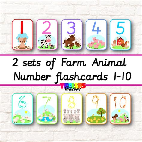 Number Flash Cards 1 10 Flash Cards Traceable Numbers Etsy Uk