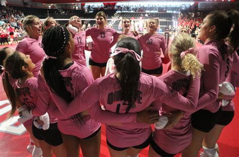 Womens Volleyball Ohio State Upsets No 4 Wisconsin In Four Sets