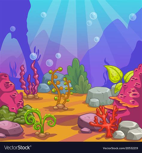 Cute Cartoon Underwater Scene