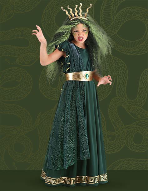Girls Medusa Costume Halloween Scary Kraken Ancient Greek Mythology
