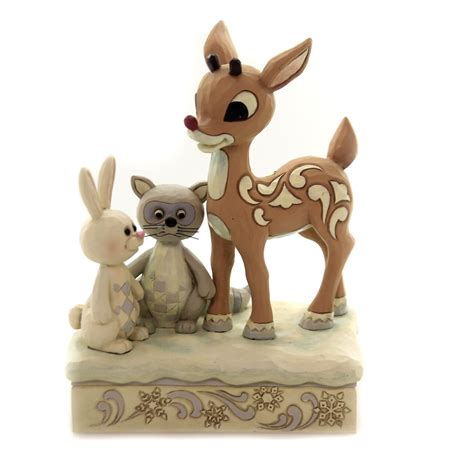 Jim Shore Rudolph With Friends Woodland Polyresin White Woodland