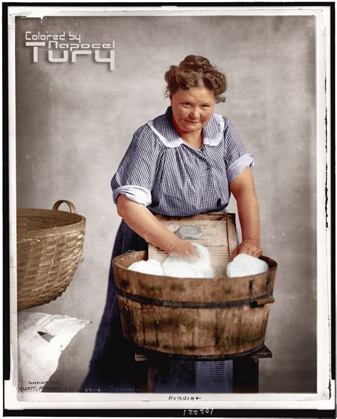 Scrubbing With An Old Washboard And Washtub 1905 And Colorized Shorpy