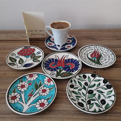 X Ceramic Saucers Set Only Decorative Tile Oriental Turkish Etsy