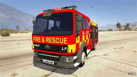 Daf Lancashire Fire And Rescue Fire Appliance Para Gta 5