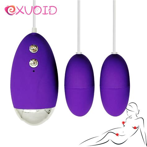 Exvoid Dual Egg Vibrator Nipple G Spot Massage Clitoris Stimulate