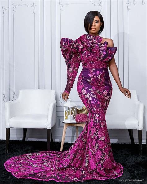 Latest Aso Ebi Lace Styles With Dramatic Sleeves 2021