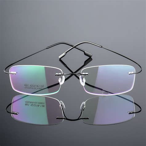 ultra light memory titanium alloy rimless eyeglasses frame high quality optical glasses