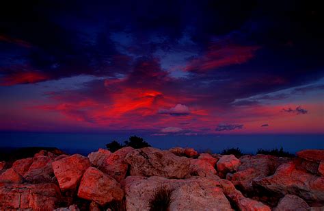 Sunset Sky Over Rocky Coast Hd Wallpaper Background