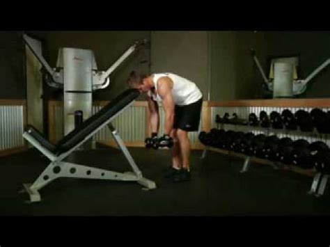 Bent Over Dumbbell Rear Delt Raise With Head On Bench Exercise Com