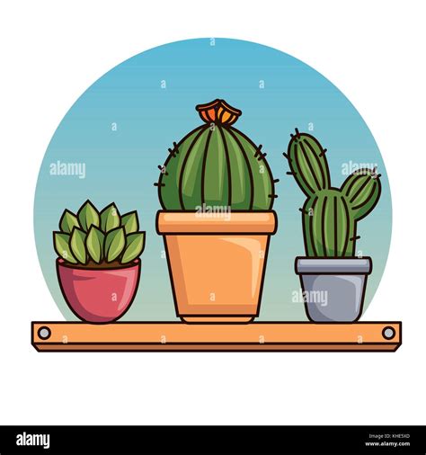 Kawaii Cute Dibujos Animados De Cactus Y Suculentas Imagen Vector De