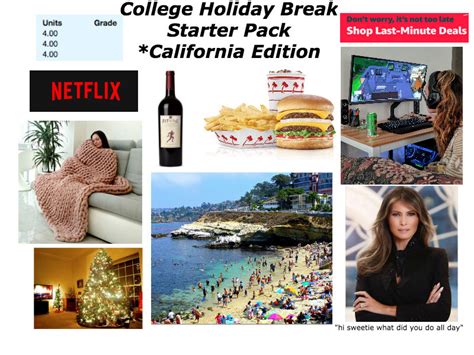 College Holiday Break Starter Pack California Edition Rstarterpacks