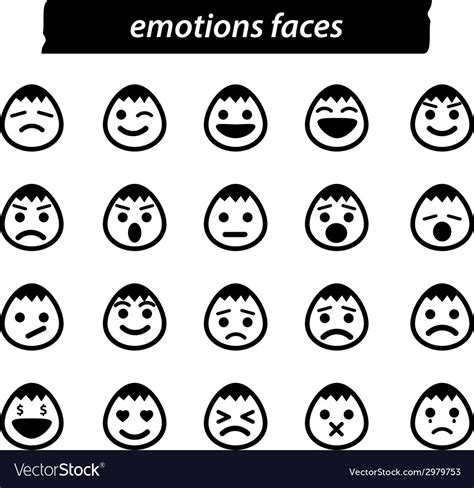 Set Of Icon Emotions Face Royalty Free Vector Image