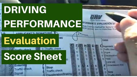 Driving Performance Evaluation Score Sheet