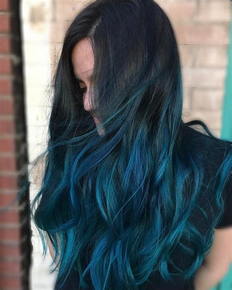 mermaid ombre hair mermaid extensions teal blue hair turquoise extensions black to teal ombre