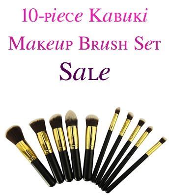 10-piece Kabuki Makeup Brush Set Sale: $11.34! | Kabuki makeup brushes, Makeup brush set ...