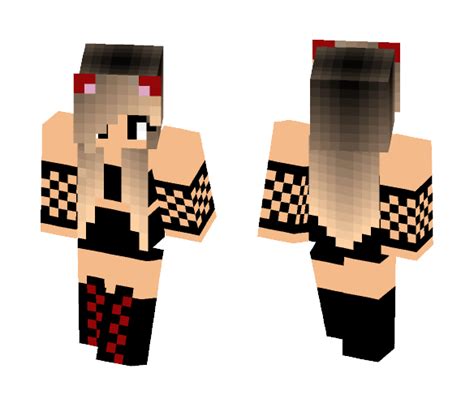 Download Red Cat Girl With Crop Top Minecraft Skin For