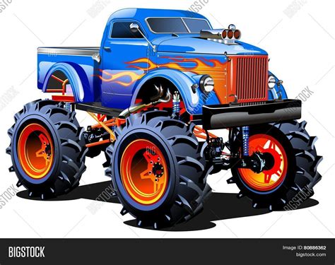 Download the perfect monster truck pictures. Cartoon Monster Truck Vector & Photo (Free Trial) | Bigstock