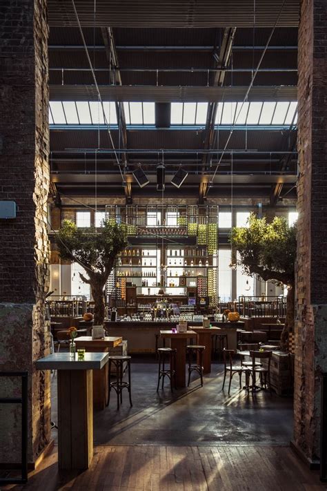 Restaurant And Bar With Brick Walls And High Exposed