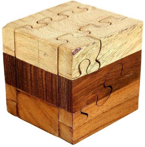 Pink Peony Handmade Wooden Jigsaw Puzzle Cube For Adults And Kids