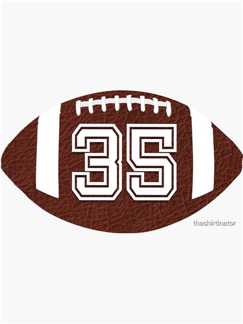 American Football Jersey No 35 Uniform Back Number 35 Sticker For