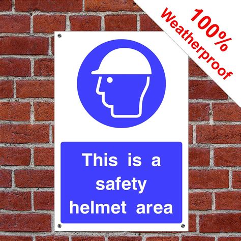 This Is A Safety Helmet Area Sign English Weatherproofing Health And