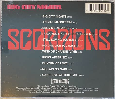 Scorpions ‘big City Nights 1998 Album Review The Scorpions