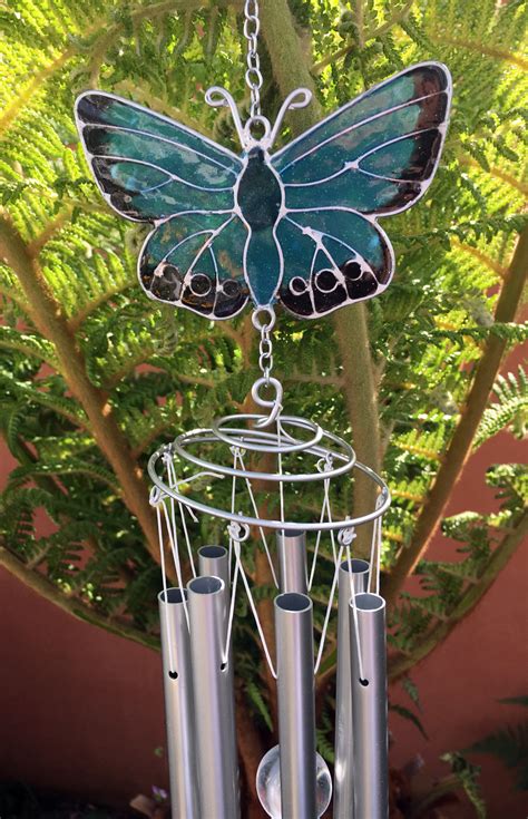 Large Metal And Glass Hanging Sun Catcher Wind Chime Home Garden