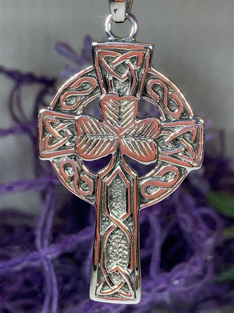 Celtic Cross Necklace Celtic Jewelry Irish Jewelry Shamrock Cross