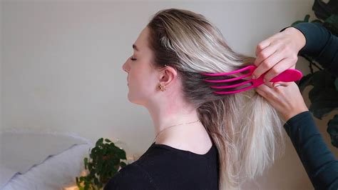 Asmr Super Tingly And Calming Hair Play Session On Shianne Whisper Braiding Brushing Youtube