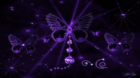 Purple Background With Butterflies Carrotapp