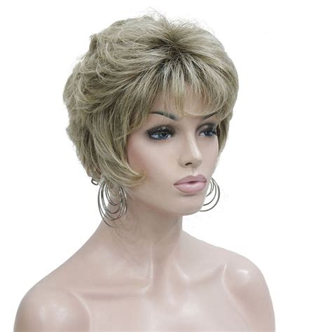 lydell short soft shaggy layered blonde ombre classic cap full synthetic wig wigs