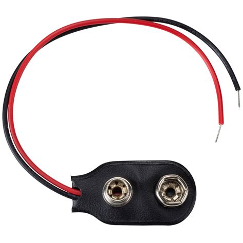 Snap Type Battery Clip Connector With Wire Leads For 9v Batteries