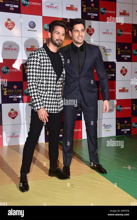 Mumbai India 19th Dec 2017 Indian Film Actor Shahid Kapoor And Sidharth Malhotra Attend The