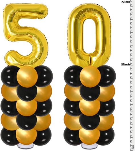 Gold 50th Birthday Decorations For Men Women2 Pack Huge 6ft Tall